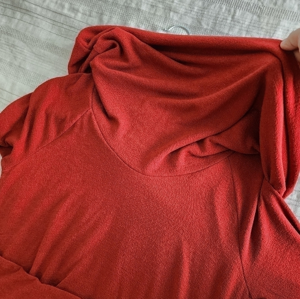 Soft Surroundings Bcall Cowl Neck Tunic Top Lagenlook Dark Red Medium - Picture 5 of 11